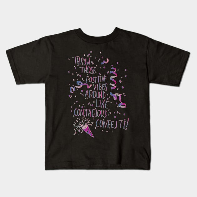 Contagious Confetti Kids T-Shirt by minniemorrisart